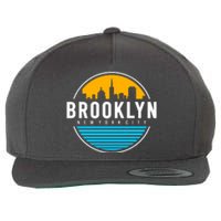 Retro Brooklyn New York City Skyline Wool Snapback Cap