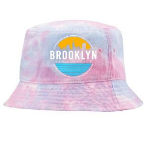 Retro Brooklyn New York City Skyline Tie-Dyed Bucket Hat