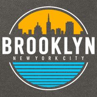 Retro Brooklyn New York City Skyline Cotton Canvas Backpack