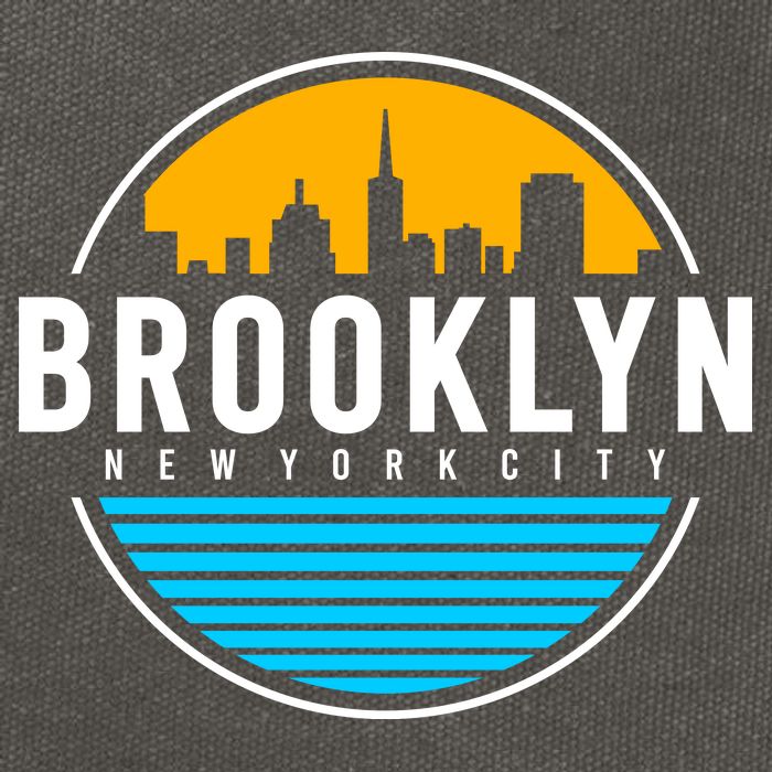 Retro Brooklyn New York City Skyline Cotton Canvas Backpack