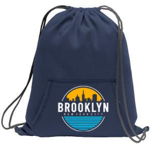 Retro Brooklyn New York City Skyline Sweatshirt Cinch Pack Bag