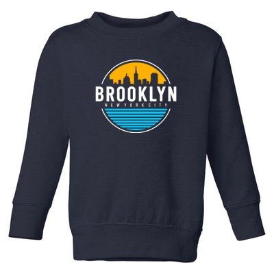 Retro Brooklyn New York City Skyline Toddler Sweatshirt