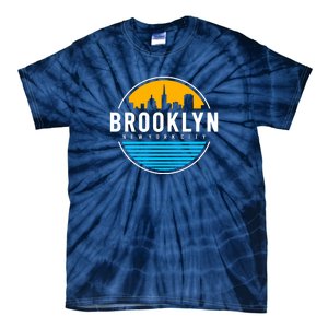 Retro Brooklyn New York City Skyline Tie-Dye T-Shirt