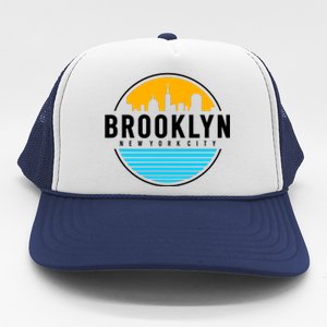 Retro Brooklyn New York City Skyline Trucker Hat