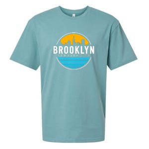 Retro Brooklyn New York City Skyline Sueded Cloud Jersey T-Shirt