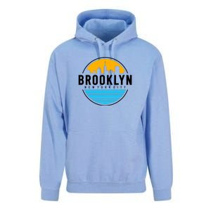 Retro Brooklyn New York City Skyline Unisex Surf Hoodie