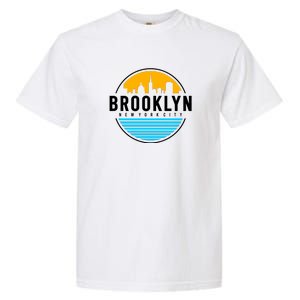 Retro Brooklyn New York City Skyline Garment-Dyed Heavyweight T-Shirt