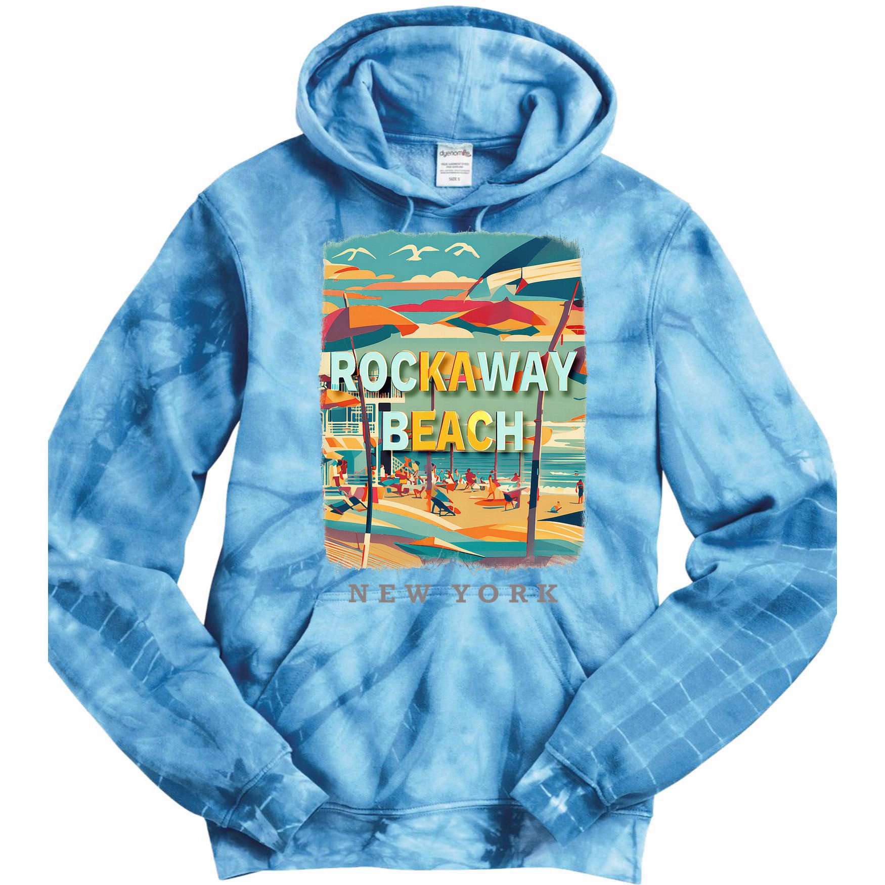 Rockaway Beach New York Queens Ny Surfing Tie Dye Hoodie