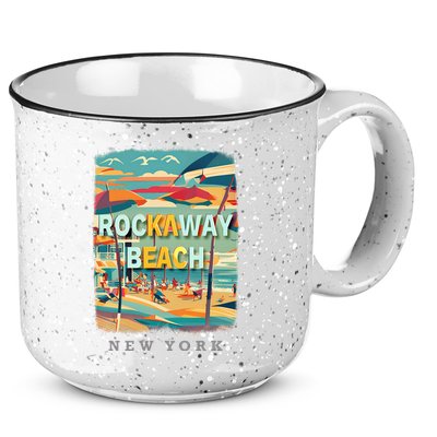 Rockaway Beach New York Queens Ny Surfing 15oz Campfire Ceramic Mug