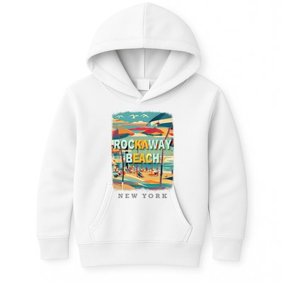 Rockaway Beach New York Queens Ny Surfing Kids Hoodie