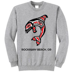 Rockaway Beach Oregon Native American Orca Killer Whale Tall Sweatshirt