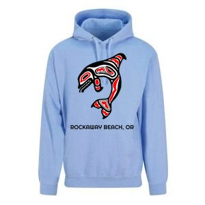 Rockaway Beach Oregon Native American Orca Killer Whale Unisex Surf Hoodie