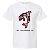 Rockaway Beach Oregon Native American Orca Killer Whale Garment-Dyed Heavyweight T-Shirt