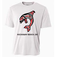 Rockaway Beach Oregon Native American Orca Killer Whale Cooling Performance Crew T-Shirt