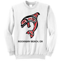 Rockaway Beach Oregon Native American Orca Killer Whale Sweatshirt