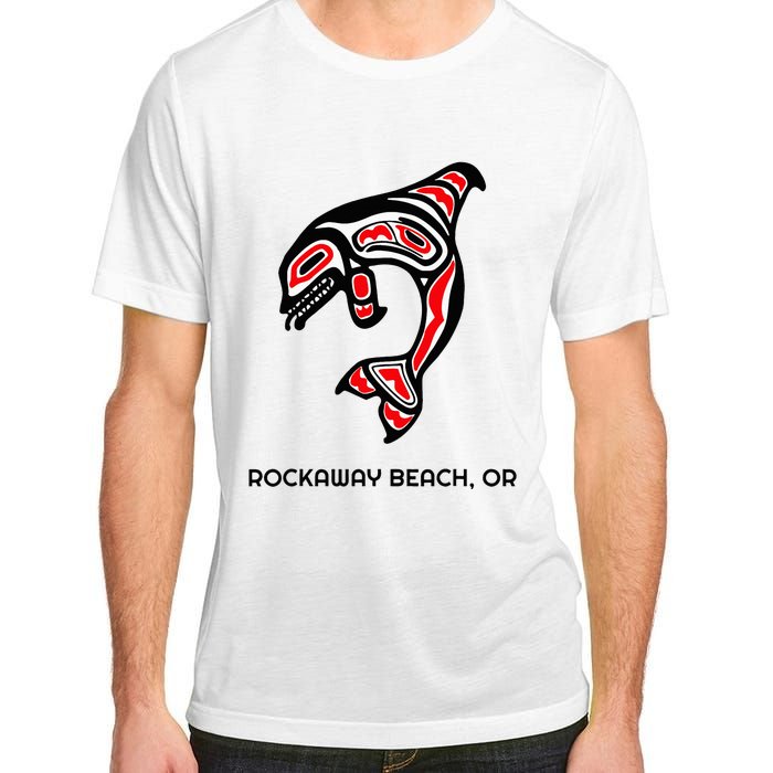 Rockaway Beach Oregon Native American Orca Killer Whale Adult ChromaSoft Performance T-Shirt