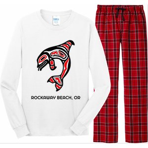 Rockaway Beach Oregon Native American Orca Killer Whale Long Sleeve Pajama Set