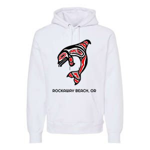 Rockaway Beach Oregon Native American Orca Killer Whale Premium Hoodie