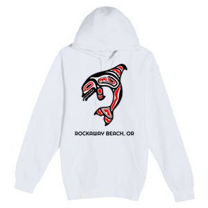 Rockaway Beach Oregon Native American Orca Killer Whale Premium Pullover Hoodie