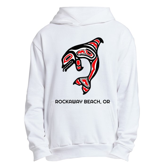 Rockaway Beach Oregon Native American Orca Killer Whale Urban Pullover Hoodie