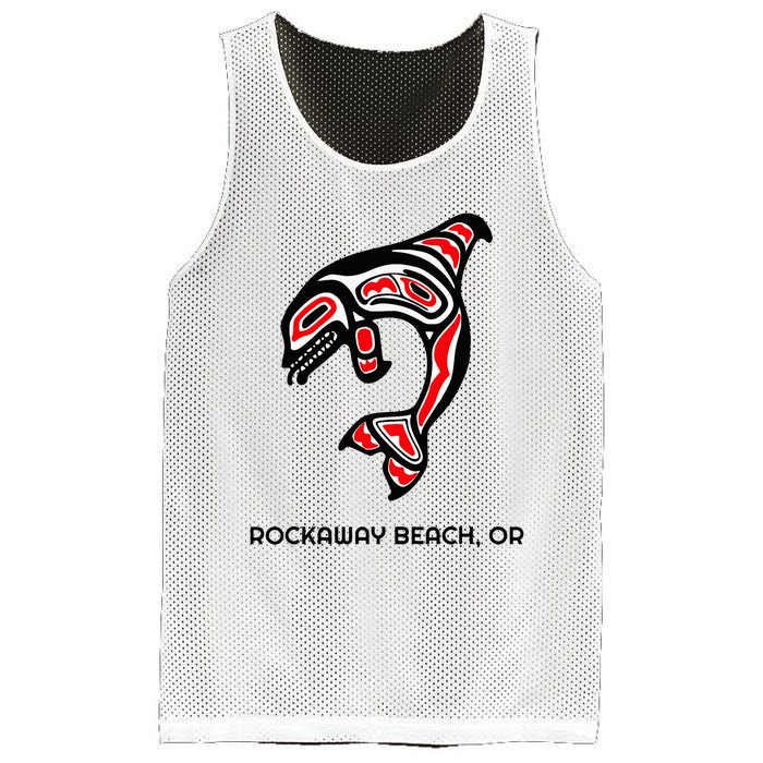 Rockaway Beach Oregon Native American Orca Killer Whale Mesh Reversible Basketball Jersey Tank