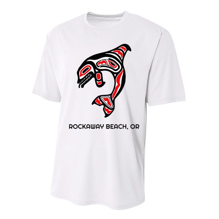 Rockaway Beach Oregon Native American Orca Killer Whale Performance Sprint T-Shirt