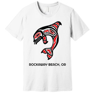 Rockaway Beach Oregon Native American Orca Killer Whale Premium T-Shirt