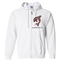 Rockaway Beach Oregon Native American Orca Killer Whale Full Zip Hoodie