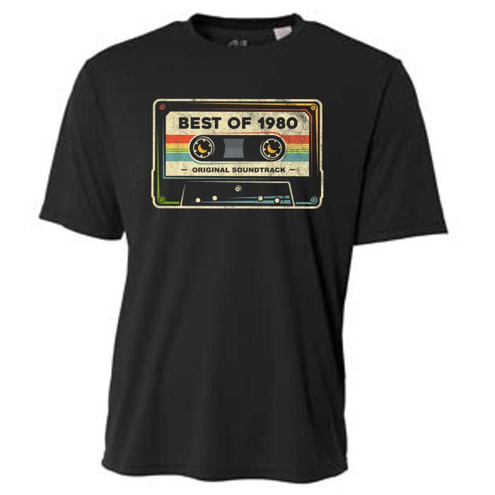 Retro Best Of 1980 Mixtape Vintage 44th Birthday Cassette Cooling Performance Crew T-Shirt