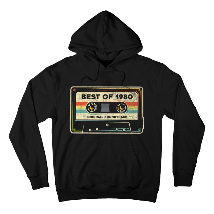 Retro Best Of 1980 Mixtape Vintage 44th Birthday Cassette Hoodie