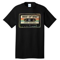 Retro Best Of 1980 Mixtape Vintage 44th Birthday Cassette Tall T-Shirt