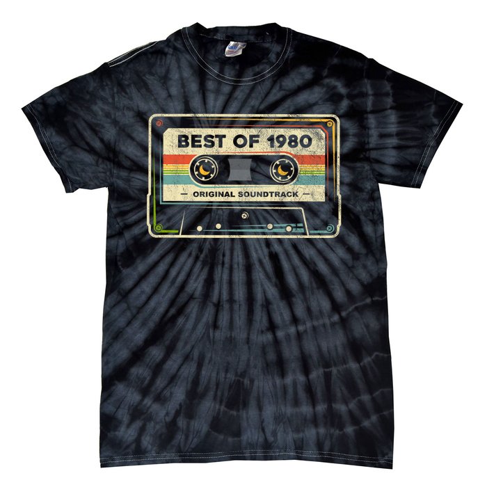 Retro Best Of 1980 Mixtape Vintage 44th Birthday Cassette Tie-Dye T-Shirt