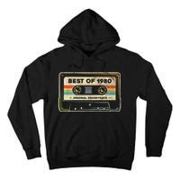 Retro Best Of 1980 Mixtape Vintage 44th Birthday Cassette Tall Hoodie