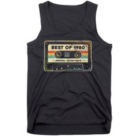 Retro Best Of 1980 Mixtape Vintage 44th Birthday Cassette Tank Top