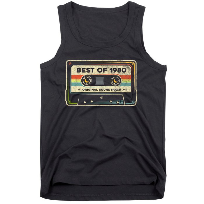 Retro Best Of 1980 Mixtape Vintage 44th Birthday Cassette Tank Top