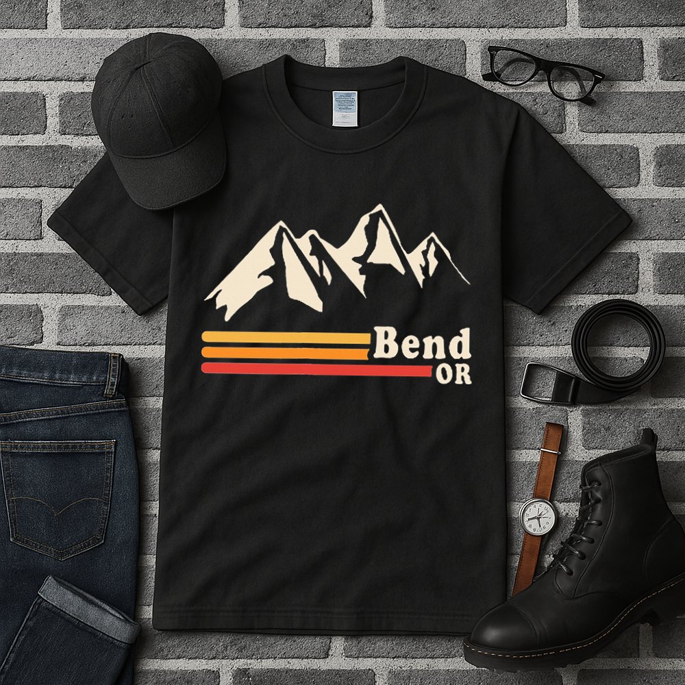 Retro Bend Oregon Mountains Tall T-Shirt