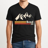 Retro Bend Oregon Mountains V-Neck T-Shirt