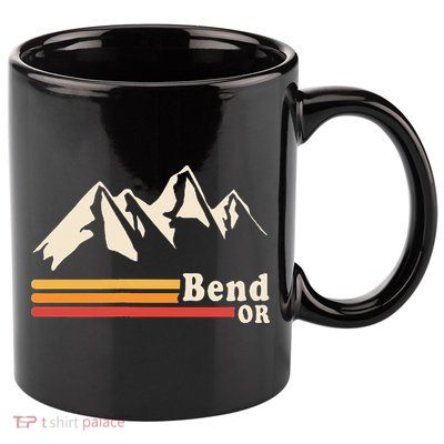 Retro Bend Oregon Mountains 11oz C Handle Ceramic Mug
