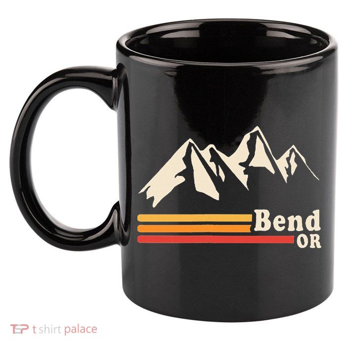 Retro Bend Oregon Mountains 11oz C Handle Ceramic Mug