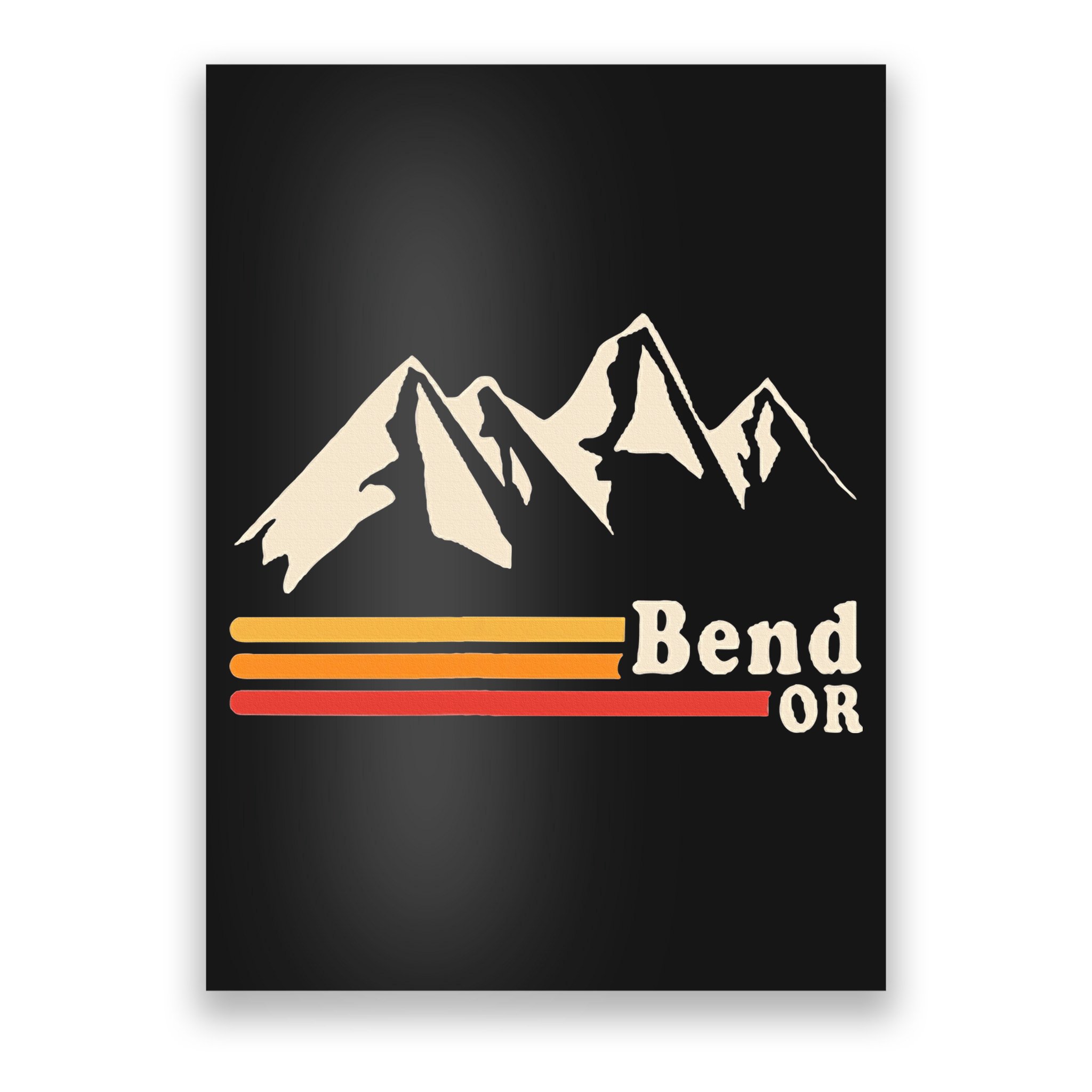 Retro Bend Oregon Mountains Poster