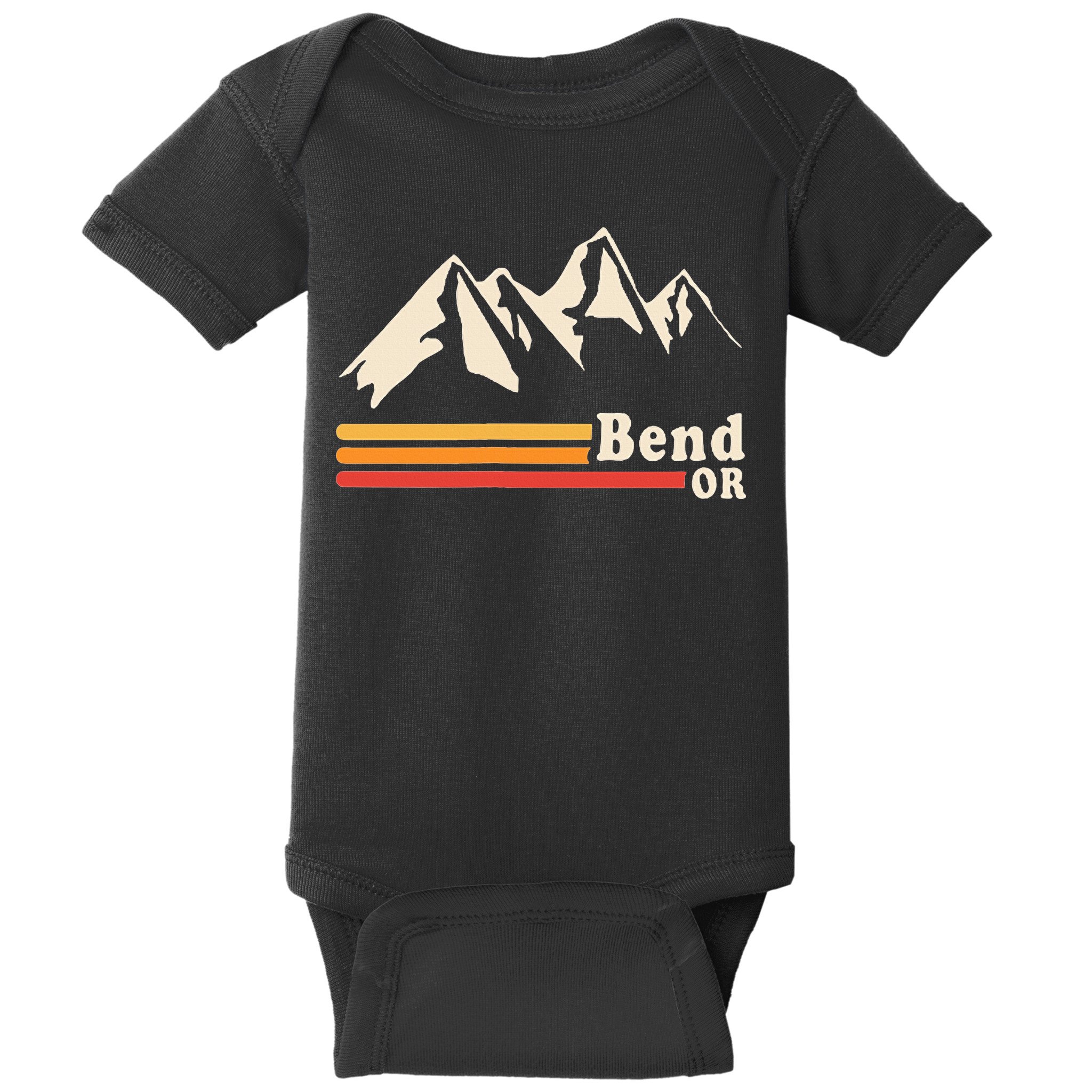Retro Bend Oregon Mountains Baby Bodysuit