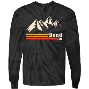 Retro Bend Oregon Mountains Tie-Dye Long Sleeve Shirt