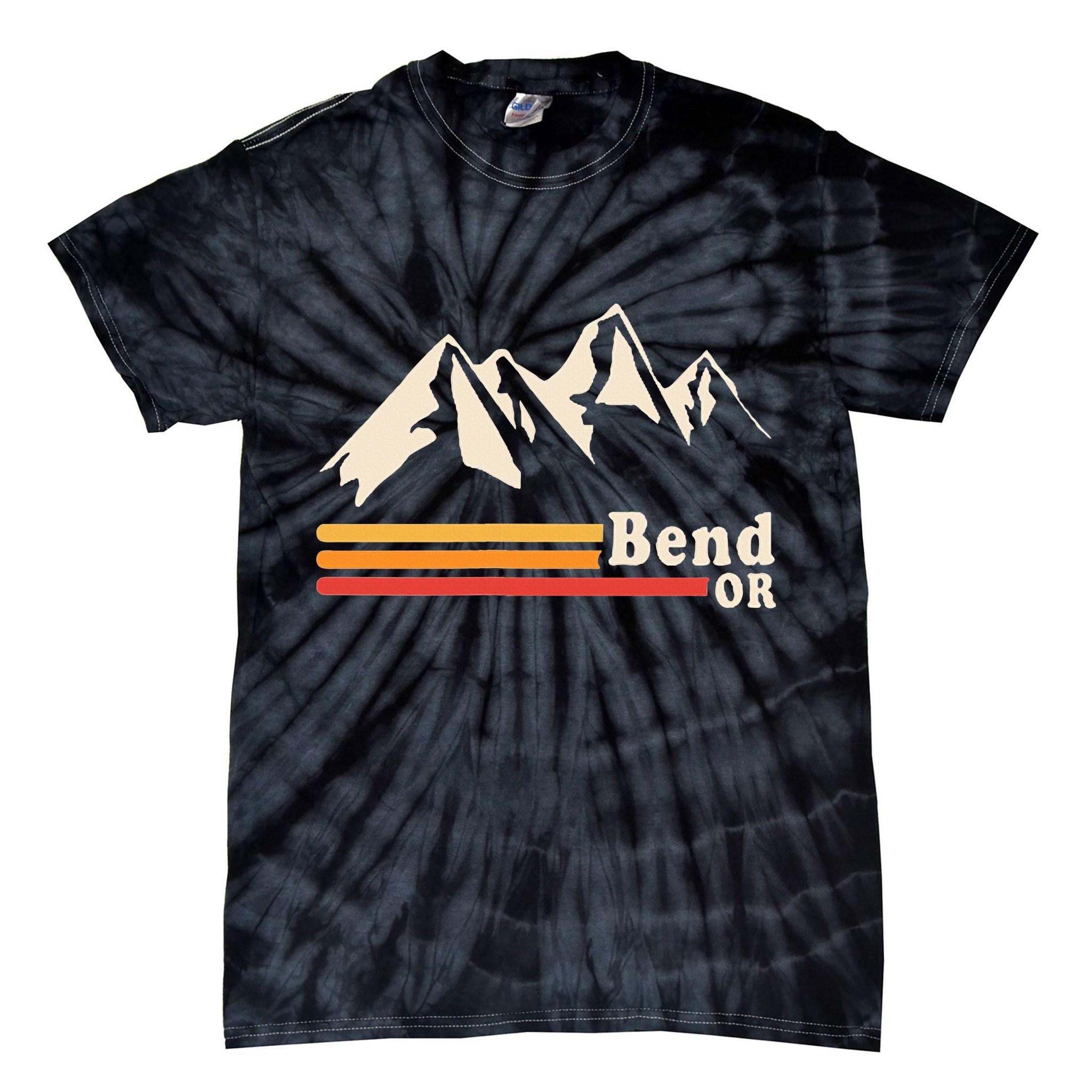 Retro Bend Oregon Mountains Tie-Dye T-Shirt