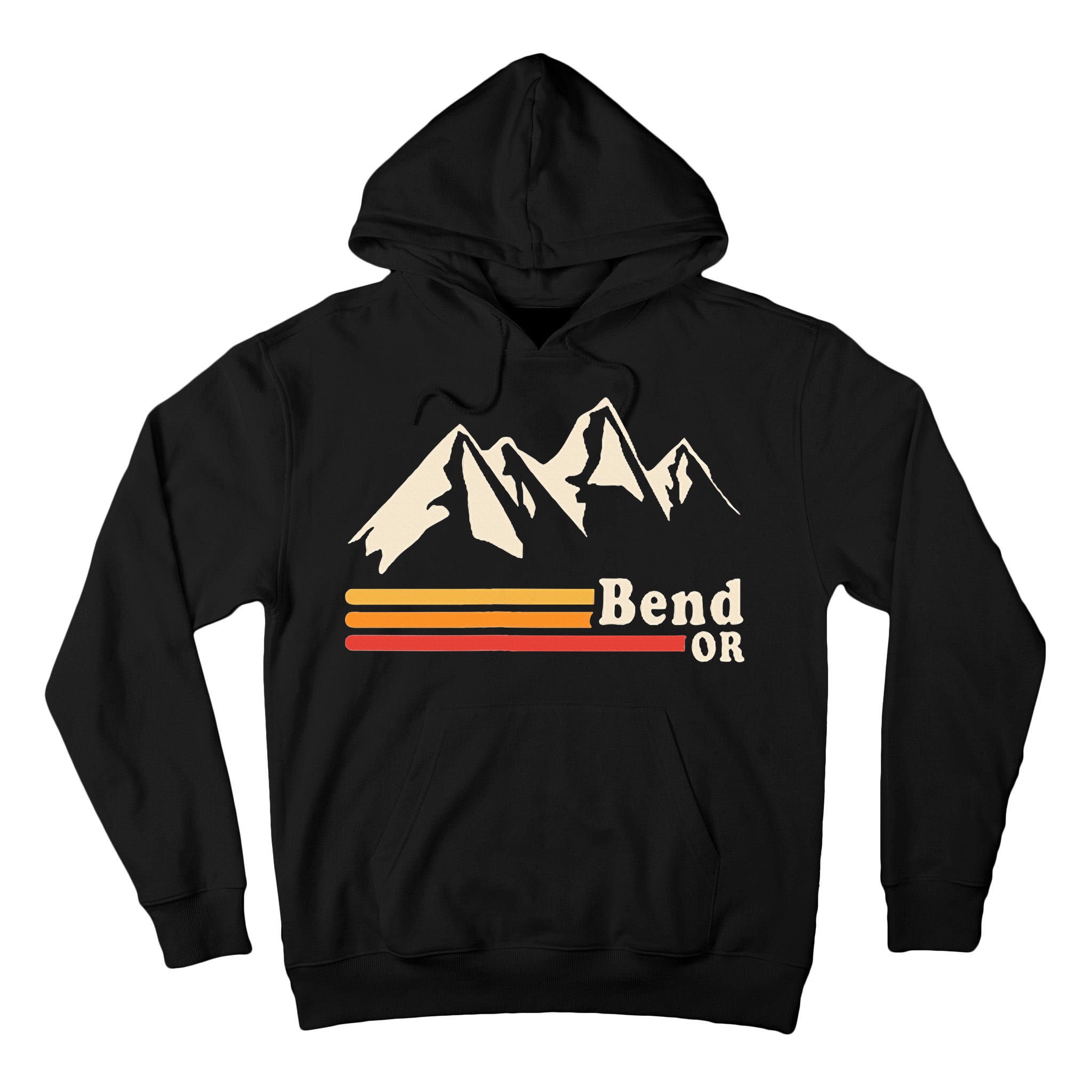 Retro Bend Oregon Mountains Tall Hoodie