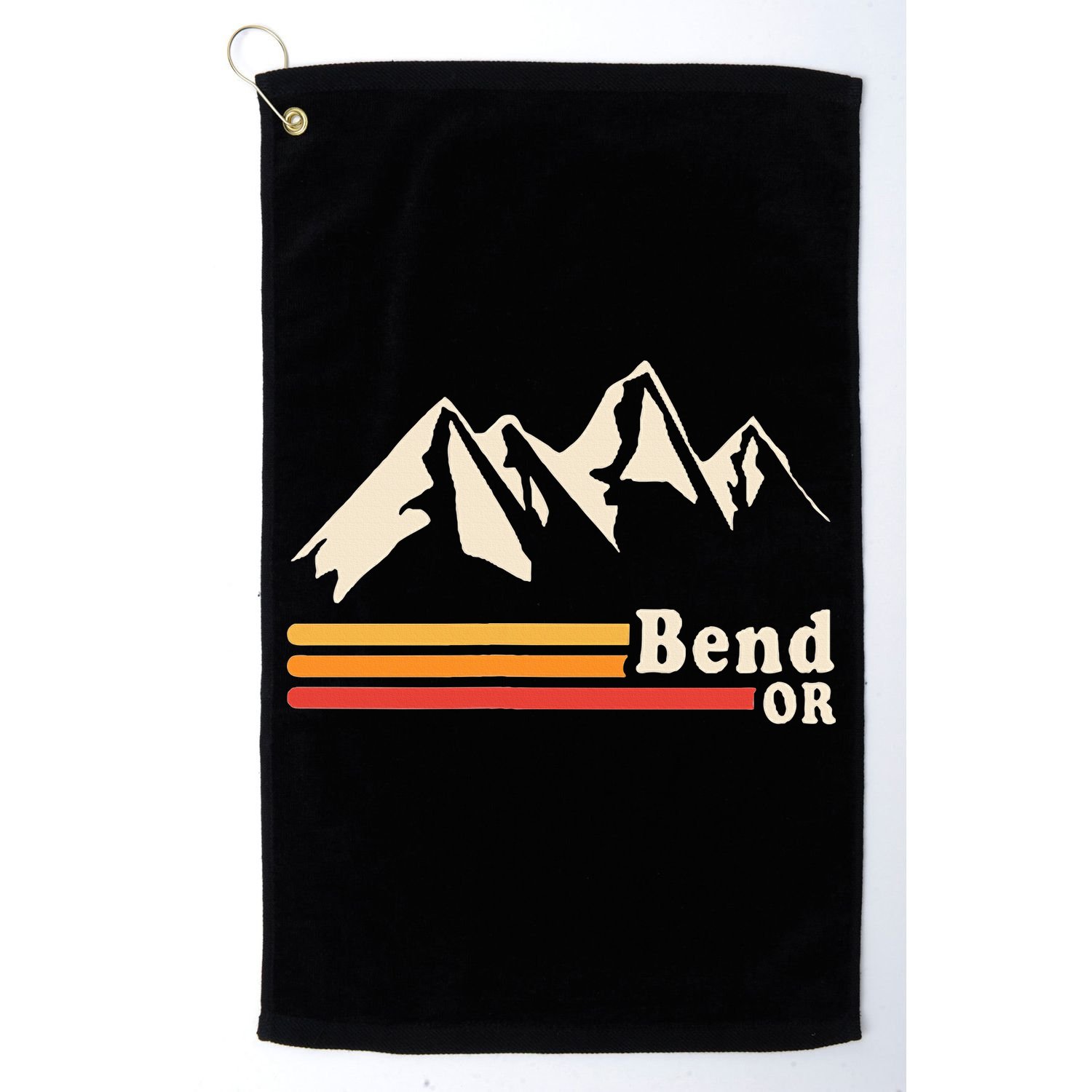 Retro Bend Oregon Mountains Golf Towel