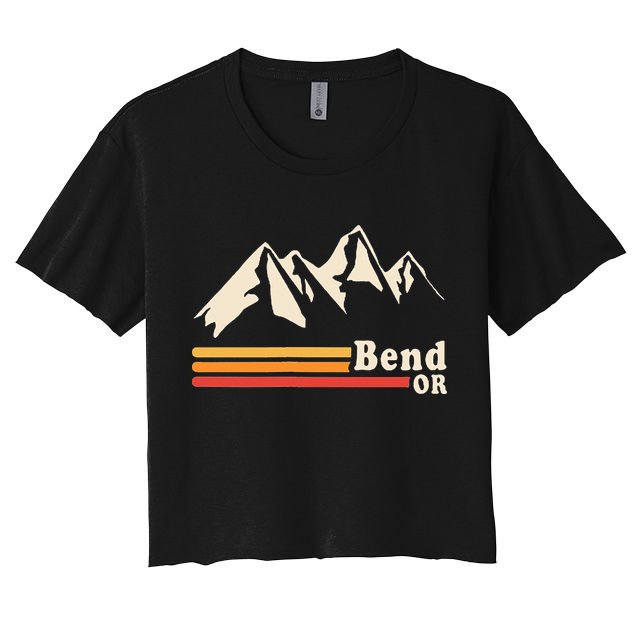 Retro Bend Oregon Mountains Crop Top