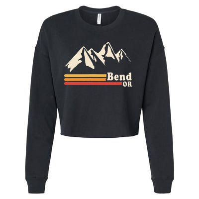 Retro Bend Oregon Mountains Cropped Pullover Crew