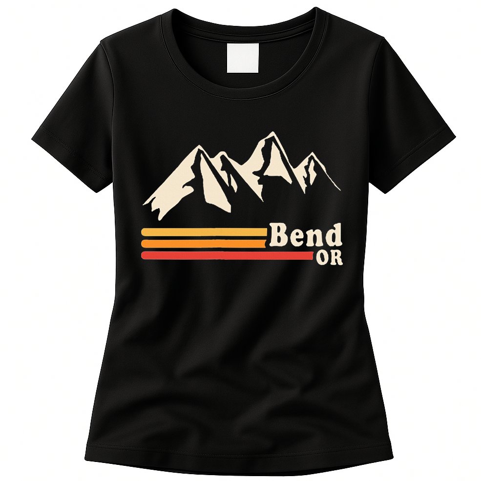 Retro Bend Oregon Mountains Womens T-Shirt