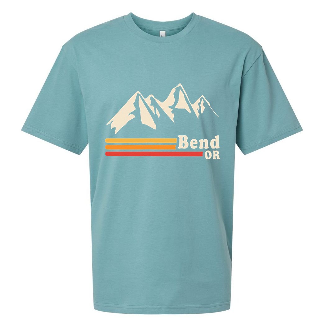 Retro Bend Oregon Mountains Sueded Cloud Jersey T-Shirt