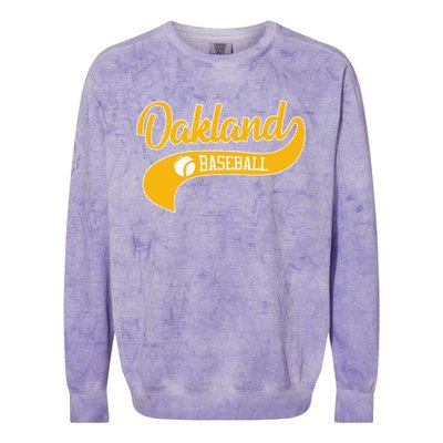 Retro Baseball Oakland Vintage Swoosh Colorblast Crewneck Sweatshirt